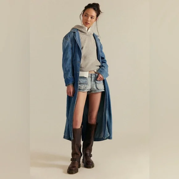 Free People Monique Indigo Duster in Sunlight Blue - Picture 6 of 12